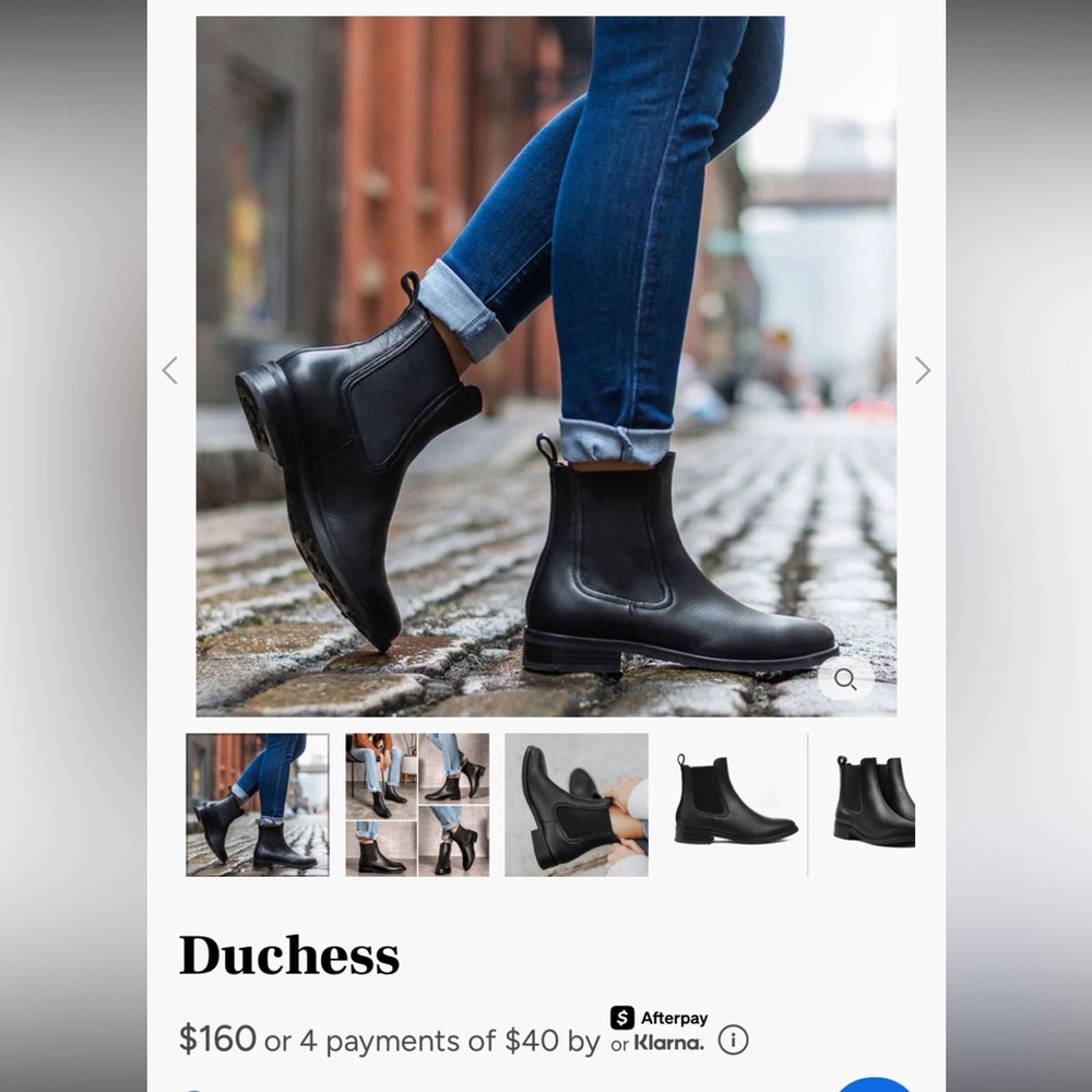 Thursday boots company - duchess boot- black- size 11